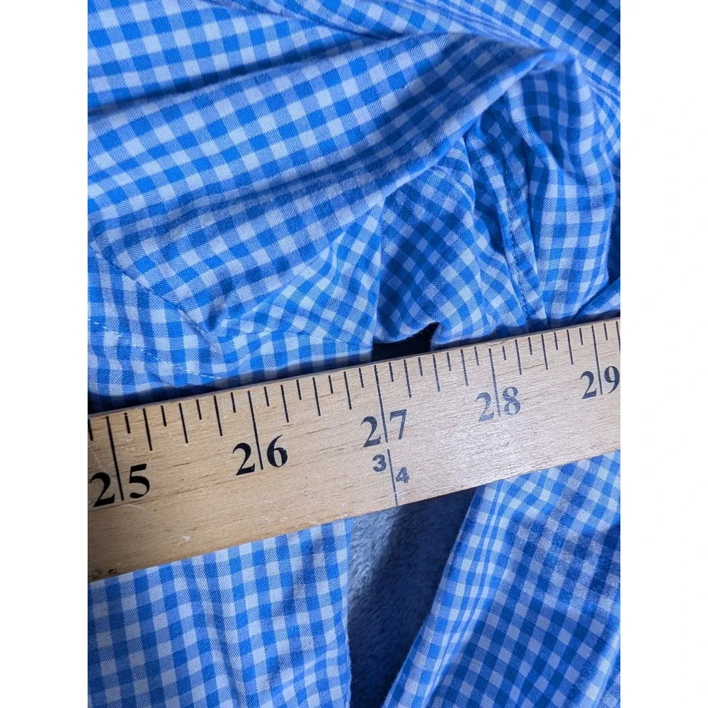 Polo Ralph Lauren Men's XL 17.5 Gingham Button Down Shirt Blue White Classic Fit